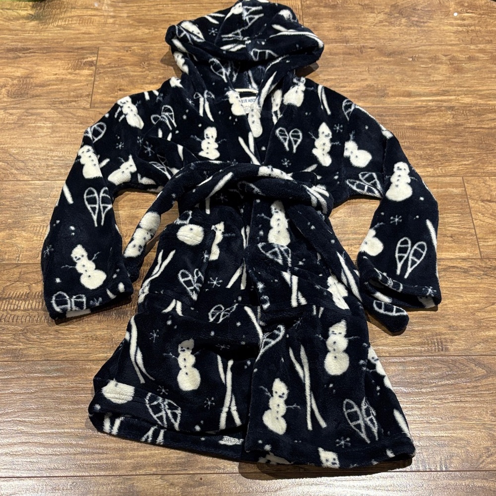 Little Blue house Snowman Print Kids Pajama Robe